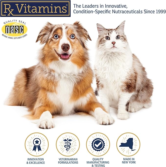Rx Vitamins Rx D3 - Cat & Dog Vitamins Liquid D3 Drops in MCT Oil - Vitamin D for Dogs & Cats to Manage Deficiency - Aids in Dog Immune Support and Calcium Absorption - Pet Vitamin D3-2oz