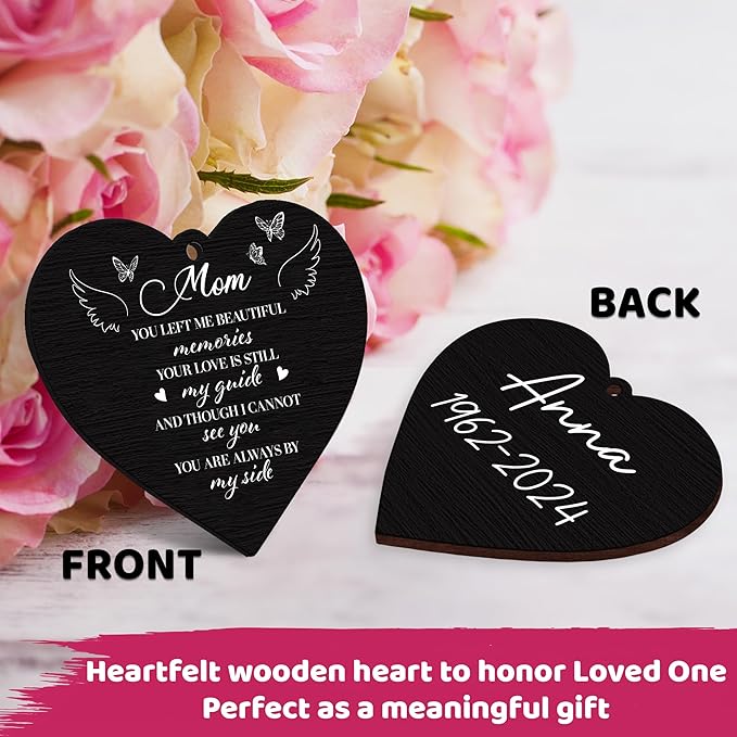 Remembrance Memorial Picture Frame 4x6 Photo Rotating Sympathy Remembrance Memory Gifts Idea Condolence for Loss of Mom Mother Mommy Mama Desktop Display Black HR1-MOM-BLA