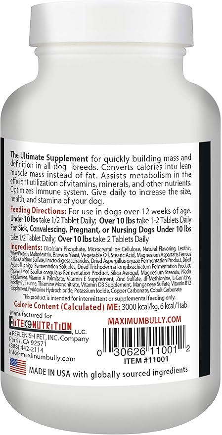 Ultimate Bully - Maximum Performance Canine Supplement, 60 Tablets, Made in The USA