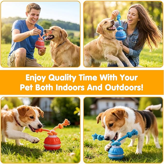 Interactive Dog Toys,Dog Toy Ball with Squeaky Sound and Stimulation,Automatic Moving Activated Dogs Toy for Small/Medium Dogs, Indoor and Outdoor Pet Exercise Toy for Boredom (Orange)