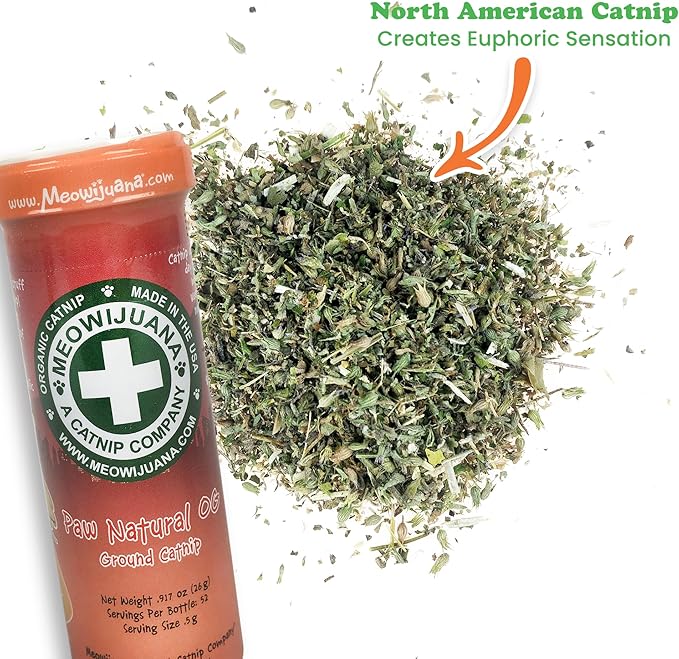 Meowijuana Purr-Effect Trio Pack | Purrple Passion, Whisker Tickler and Paw Natural OG Catnip Blends | Large Bottle High Potency Blends | Premium Hand Harvested North American Catnip