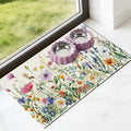 Dog Cat Food Mat - Absorbent Anti Slip Dog Bowl Mats for Food and Water, Quick Dry Cat Feeding Matts for Floors, Diatomite Pet Dish Placemat Accessories Supplies, Wildflower Style, 17 * 30in
