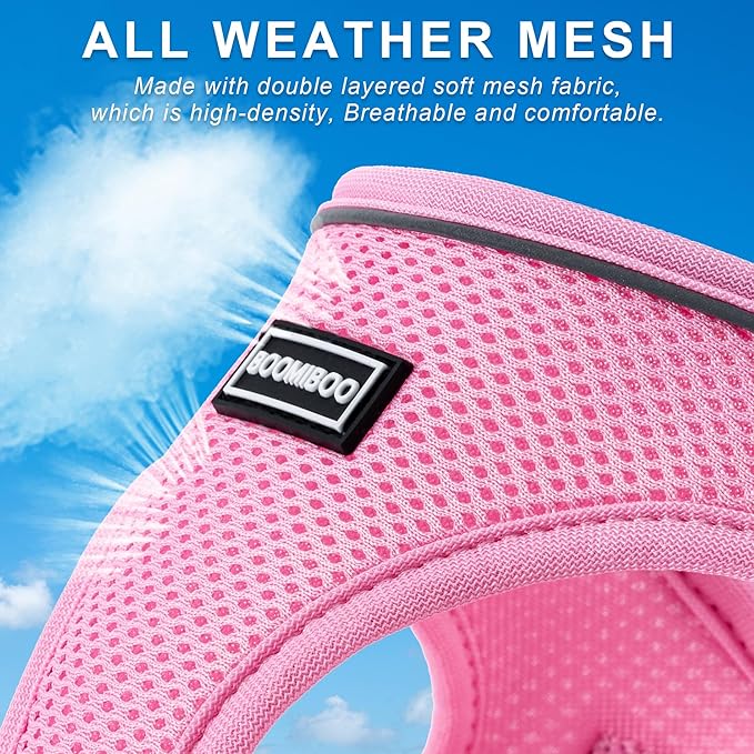 Dog Harness with Leash Set, No Pull Adjustable Reflective Step-in Puppy Pet Vest Harnesses for Small Medium Large Dogs and Cats,Navy Blue L