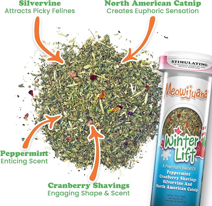 Meowijuana | Get Stuffed Bundle | Get Stuffed Stocking and Winter Lift | Promotes Play and Cat Health | Includes Organic Catnip | Feline and Cat Lover Approved