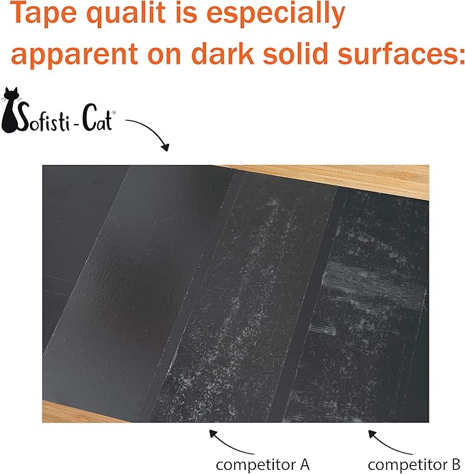 Sofisti-Cat Training Tape, Cat Tape for Furniture, Scratch Deterrent Keep Cats from Scratching Furniture with Our Double -Sided Repellent, 2.5" x 15' Roll