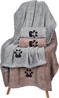 Dog Towel - Pack of 4 - Super Absorbent Soft Microfiber Pet Bath Grooming Towels for Drying Dogs and Other Pets (M-36" * 28", 2Grey and 2Brown)