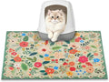 Cat Litter Mat, 24" x 16" Litter Box mat, Upgrade Non-Slip Kitty Litter mat, Traps 100% Litter, Soft on Kitty Paws, Easy Clean for Scatter Control, Bohe cat Food mat, Urine Waterproof