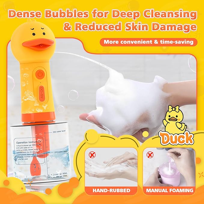 Homrich Electric Dog Soap Dispenser, Automatic Dog Cleaning Foam Machine, Dog Shampoo Sprayer with Brush for Dog and Cat Bathing, Shampoo Foamer for Pet Bathing, Bathroom, Kitchen Sink