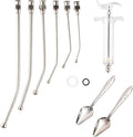 Baby Bird Feeding Syringe Feeding Tubes for Birds Parrot Hand Feeding Syringe with 6 Pcs Curved Gavage Tubes and Stainless Steel Metal Feeding Spoon (20ML)