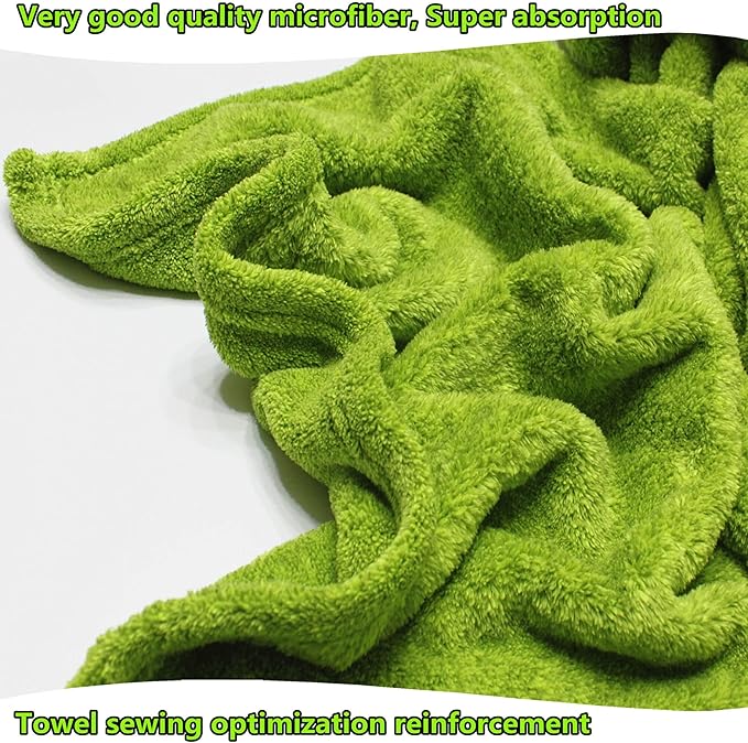 Extra Large Dog Towel Super Absorbent Soft Microfiber Pet Bath Grooming Towels for Drying Dogs and Other Pets (XL-55" * 36", Green)