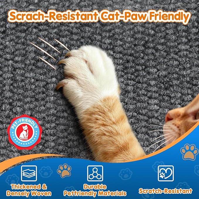 Wall Cat Scratcher for Indoor Cats,19.6x9.8”Corner Cat Scratcher,Cat Scratch Pad Furniture Protector for Door & Wall,Couch, Durable Cat Scratching Board Easy Mount (Grey, 19.6”x9.8”)