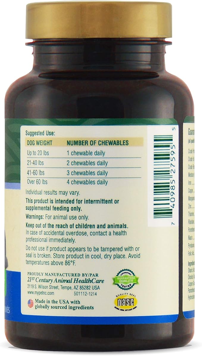 Petnc Senior Multi Chewables (60 Count), Daily Dog Multivitamin & Multimineral Support, Includes Zinc, Magnesium, Iron & More, Supports Overall Health, For Mature Dogs, Liver Flavor