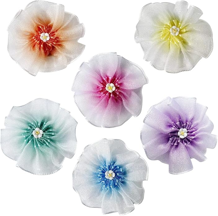 6Pcs Dog Collar Accessories, Floral Charms Decorations for Dogs and Cats