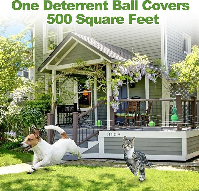 Cat Repellent Outdoor to Keep Cats Away, Natural Peppermint Oil Cat Deterrent Outdoor and Indoor, Keep Cats Out of Yard Permanently, Protect Your Yard and Furniture (Green,10 Count (Pack of 1))