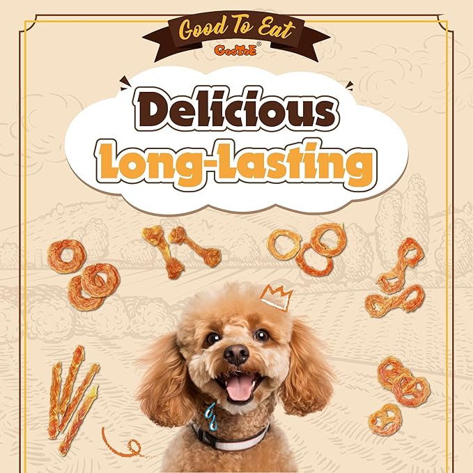 Gootoe Turkey Tendons for Dogs –All-Natural, Hypoallergenic Dog Treats, Rawhide Alternative, Long Lasting Puppy Chews, Healthy Dog Treats for Small Breeds, Twists (S), 10 Count Pack