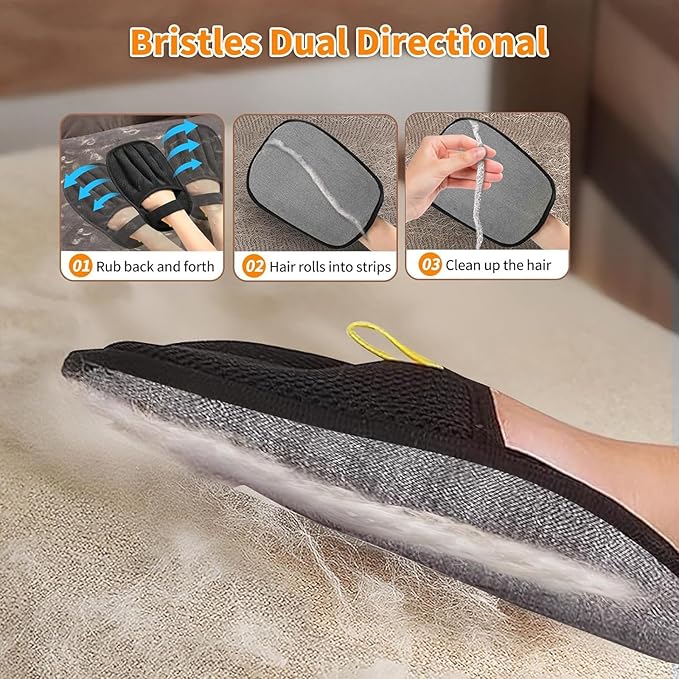 Pet Hair Removal Glove,Magic Brush Pet Hair,Five-Finger Electrostatic pet Hair Remover Glove,Laundry/Couch/Carpet/Car Seat for 2025 New Reusable Magic Brush Cat & Dog Remover Tool