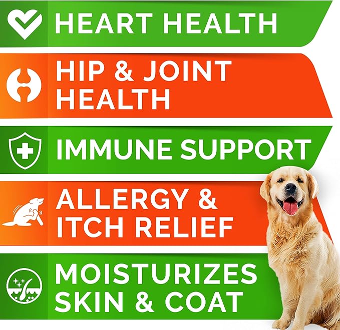 StrellaLab Omega 3 Fish Oil Pills for Dogs (180 Ct) - No Fishy Smell Softgels - EPA + DHA Fatty Acids Reduce Shedding&Itching - Supports Joints, Brain, Heart&Overall Health - EPA&DHA Fatty Acids - USA