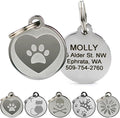 GoTags Playful, Custom Engraved Pet ID Tags, Solid Stainless Steel, Personalized Dog and Cat Pet ID with up to 4 Lines of Text, Cute, Durable and Long-Lasting