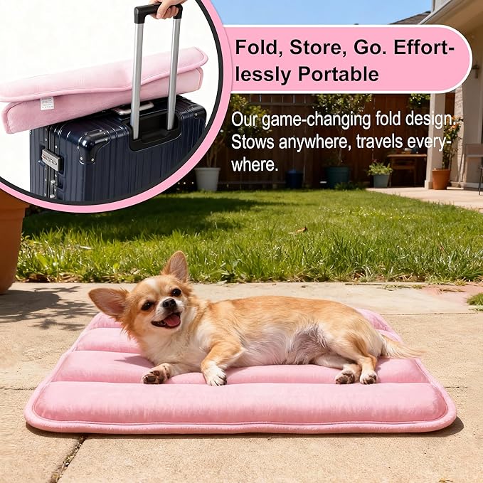 Dog Crate Pad, Ultra Soft & Anti-Slip Kennel Mat, Secure Fit for Metal Crates & Dog Cages, Washable Cozy Bed for Small Medium Large Dogs (Pink, S(23"*14"*1.5"))