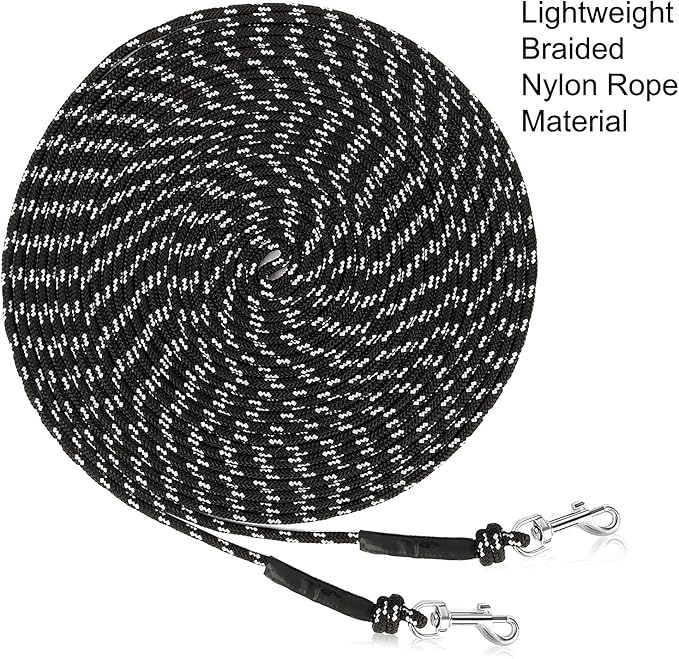 Rypet Reflective Cat Long Leash - 30 FT Escape Proof Walking Leads Yard Long Lead Durable Safe Personalized Extender Leash Traning Play Outdoor for Kitten, Puppy, Rabbit and Small Animals