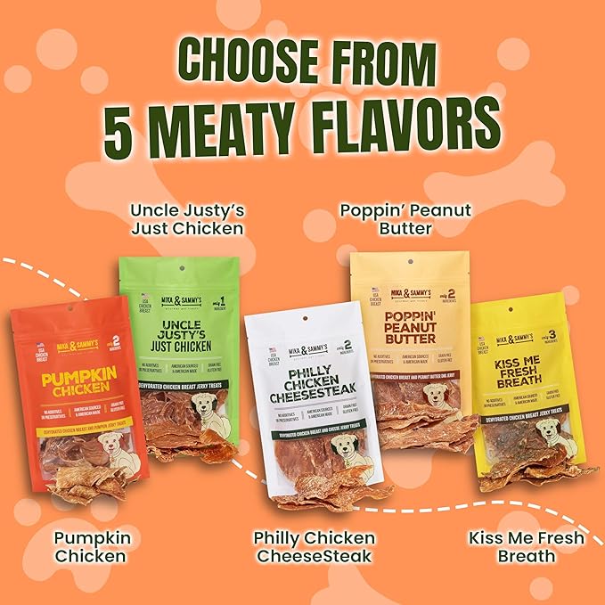 Gourmet Jerky Dog Treats -Made in USA only, Cage-Free, No Additives (Pumpkin Chicken 12 oz)