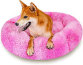 Calming Dog Bed for Medium Dogs Cats, Puppy 31'' Round Anti-Anxiety Warm Fluffy Plush Faux Fur Bed, Soft Anti-Slip Donut Washable, Cozy Medium Puppy Bed, Fits up to 50 lbs Pets