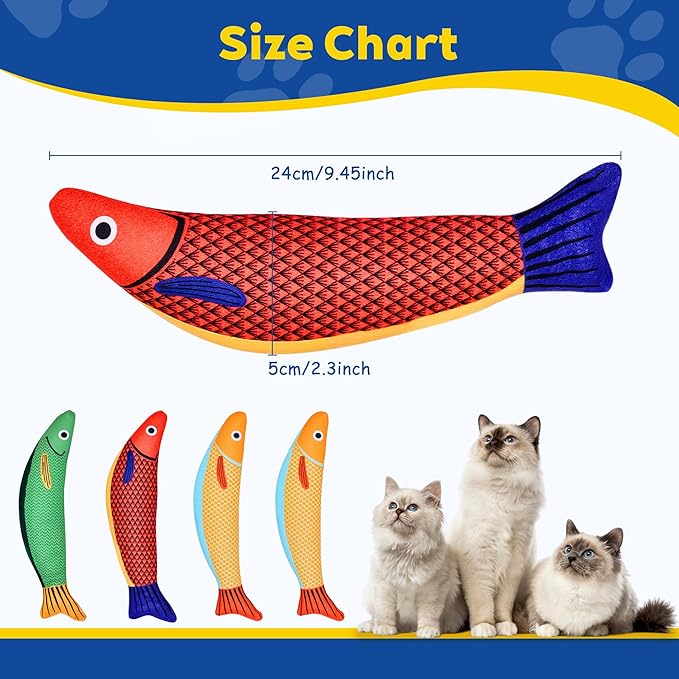 Cat Toys, Catnip Toys for Cats, Soft and Durable with Rattle Sound, Interactive Kitten Toys for Indoor Cats, Cat Chew Toy for All Breeds (3 Pack, Saury)