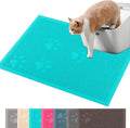 Darkyazi Cat Litter Box Mat for Floor Litter Trapping Mat Non-Slip Backing, Scatter Control, Easy Clean, Water Resistant, Soft on Paws (15.75" x 11.75",Lake Blue)