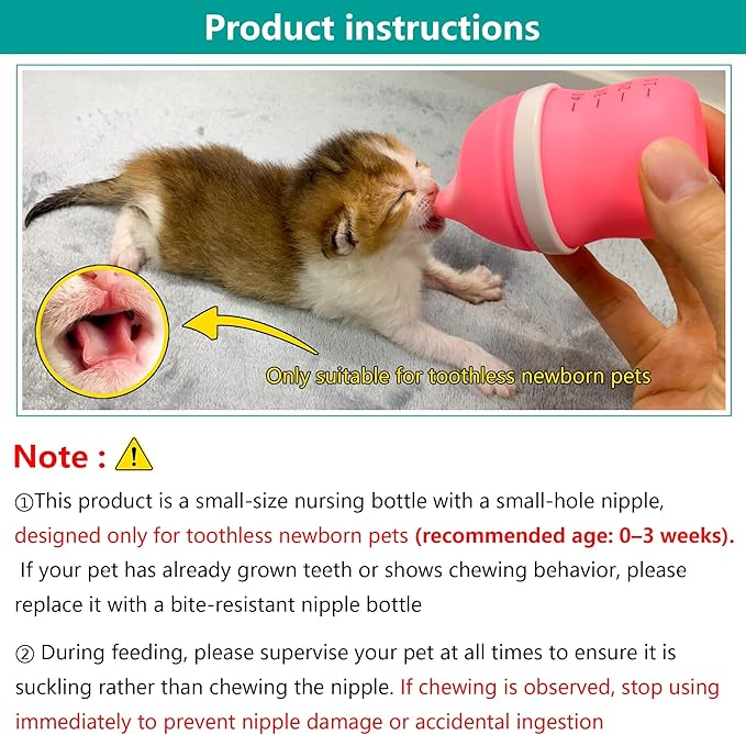 Pet Feeding Bottle for Puppies and Kittens,40ml Yellow