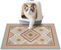 Unicorn Catcher Cat Litter Mat 24" x 15" Non-Slip Litter Box Mat Washable Litter Catcher Mat for Litter Box Indoor Food Mat Supplies Essentials,Orange Red