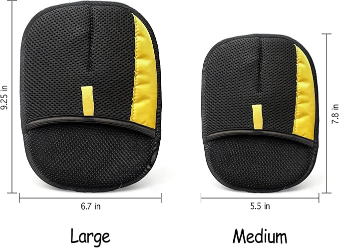 Pet Hair Removal Glove for Dogs & Cats, Reusable Magic Brush Electrostatic Pet Hair Remover Tool for Couch, Carpet, Clothes, Newly Upgraded (Black-Yellow Medium 2-Pack)