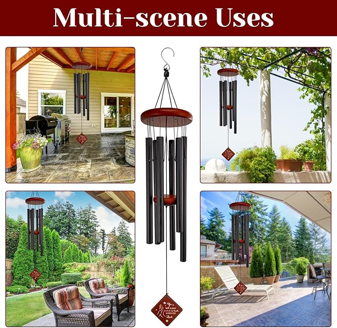 Pet Memorial Gifts for Loss of Dog, 26" pet Memorial Wind Chimes for Outside, Loss of Dogs Sympathy Gift, You Left a paw Print on Our Hearts in Memory of Pets Windchimes