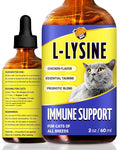 L Lysine for Cats & Kittens Helps with Watery Eyes, Sneezing, Cough, Runny Nose – Natural Cat Antibiotic Supplement with Taurine, Vitamins for Eye Function & Immune Support – Chicken Flavor – 2 oz