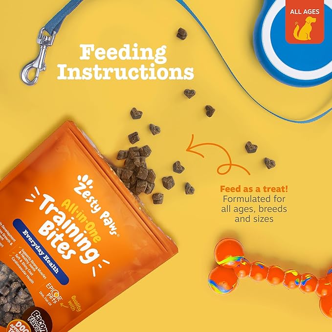 Zesty Paws Training Treats for Dogs & Puppies - Dog Treats for Training - Healthy Dog Chews for Hip, Joint & Muscle Health - for All Breeds and Ages - Bacon Flavor - 8oz