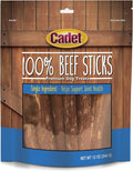 Cadet 100% Beef Strips Dog Chew Sticks, Long-Lasting Single-Ingredient Natural Treats, High-Protein, Perfect for Small & Large Breeds, 12 oz