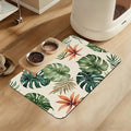 Boho Tropical Palm Pet Feeding Mat–Christmas Stocking Quick Dry Absorbent Dog Cat Food Mat, Non Slip Waterproof Bowl Placemat for Messy Eaters, Pet Accessories for Floors 12"x20"