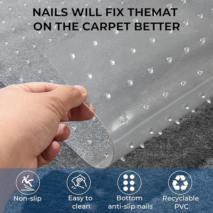Carpet Protector for Pets Cat Scratch Carpet Protector Easy to Cut Plastic mat for Carpet Anti Scratch Under Door Mat Carpet Scratch Stopper from Cat Dog Scratching 3.6FT (Clear, 3pcs)