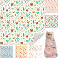 27.6" Cat Grooming Wrap, Cat Wrap for Cutting Nails, Self-Adherent Fabric Wrap for Cats, Cat Burrito Wrap Anti-Scratch, Anti-Escape, Multifunctional Swaddle Wrap Pet Tool (Funny Bear, X Large)