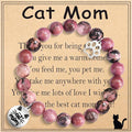 Cat Mom Gifts: Beaded Bracelet Paw Print for Women, Cat Lovers - Birthday, Christmas, Valentine's, New Year