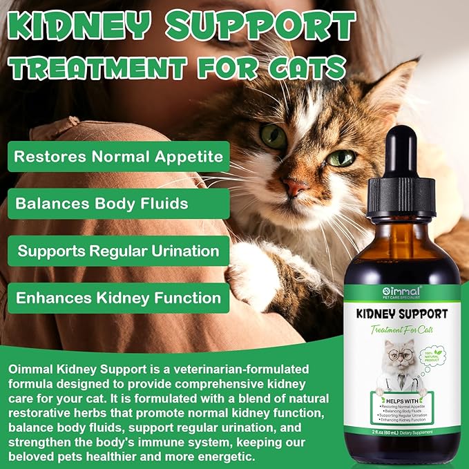 Specifically Formulated Kidney Support for Cats, Naturally Supports Healthy Kidney Function in Cats, Increase Immunity, Herbal Supplement Supports, for Kidney & Urinary Health, Energy & Appetite