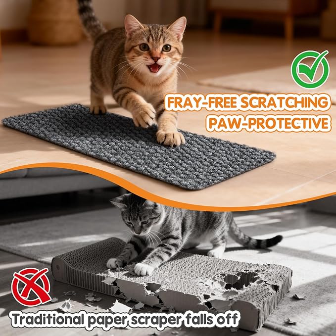 Wall Cat Scratcher for Indoor Cats,23.6x11.8”Corner Cat Scratcher,Cat Scratch Pad Furniture Protector for Door & Wall,Couch, Durable Cat Scratching Board Easy Mount(Grey, 23.6”x11.8”)