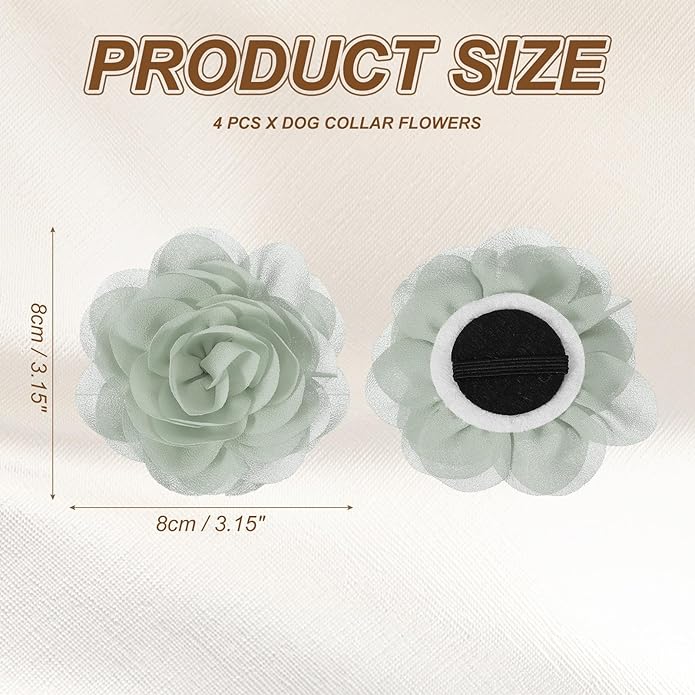 Dog Collar Flowers, Pet Flower Charms Soft Chiffon Cat Collar Bow Tie Floral Grooming Supplies, Intended for Dog