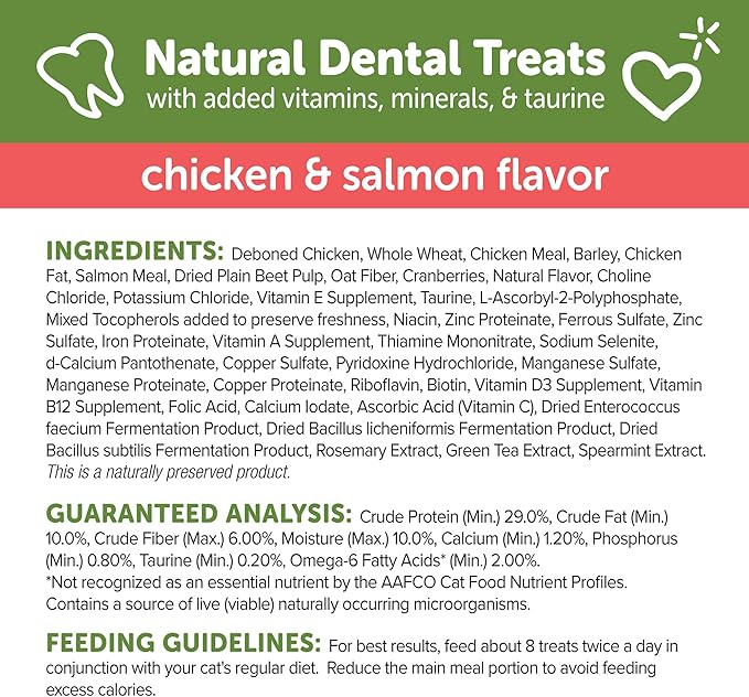 Wellness WHIMZEES Cat Dental Treats, Freshens Breath, Chicken and Salmon Flavor, 4.5 oz Bag