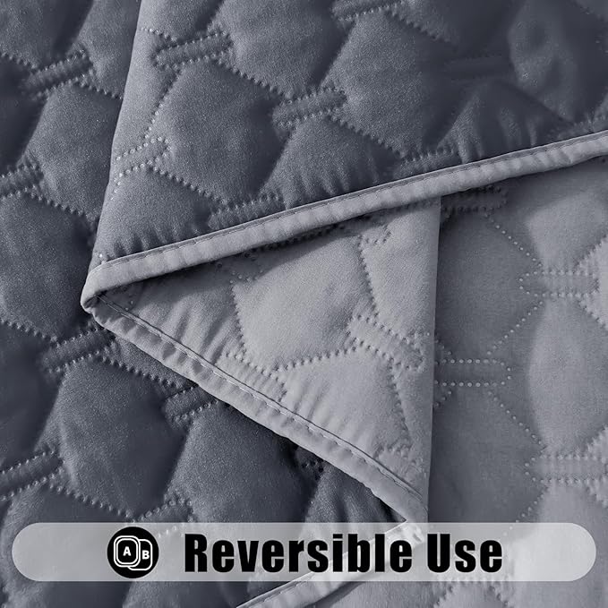 Smiry Waterproof Dog Bed Cover Blanket, Soft Reversible Pet Blanket, Washable Leakproof Cats Dogs Couch Cover for Sofa, Couch, Furniture (30x70 Inch, Grey/Dark Grey)