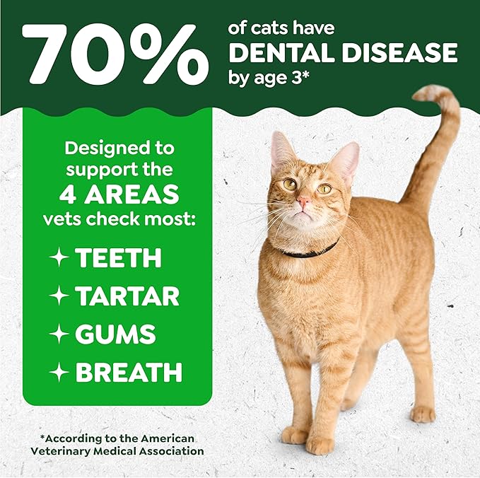 Greenies Cat Treats, Feline Veterinarian-Recommended Adult Natural Dental Cat Treats, Savory Salmon Flavor, 2.1 oz. Pouch