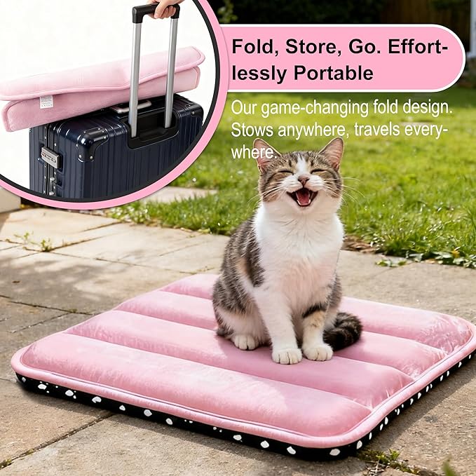 Dog Crate Pad, Ultra Soft & Anti-Slip Kennel Mat, Secure Fit for Metal Crates & Dog Cages, Washable Cozy Bed for Extra Small Dogs & Cats (Pink, XS(18"*12"*1.5"))