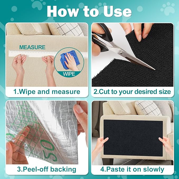 78.7"x15.8" Large Couch Protector from Cat Claws,Anti Scratch Furniture Protector for Cats Corner Wall Scratcher,Replacement for Cat Tree Post Shelves