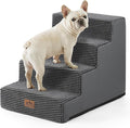 Dog Stairs for Small Dogs, 17.7" Extra Wide Right-Angle Pet Stairs for Couch and Beds, Anti-Slip Dog Steps for Old Cats and Lowrider, 17.7x23.6x17.7 inch, Dark Grey