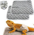 Bearded Dragon Diapers Bedding Mat Accessories, Adjustable Diaper, 2pcs Cleaning Mat for Picnic Travel, Bearded Dragon Diapers Accessories Reusable Pad, Reptile Carrier Essentials (2 Reusable Pad)