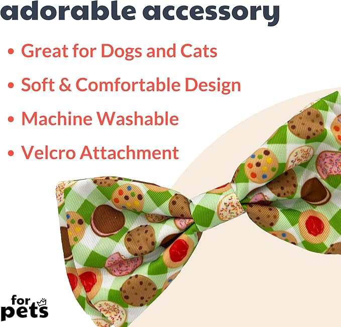 Huxley & Kent Pet Bow Tie for Dogs & Cats - Adjustable Hook & Loop Collar Accessory - Cute & Comfortable for Holidays & Celebrations - Cookie Monster, Extra-Large